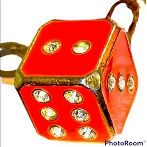 Juicy Couture ORANGE PAVE DICE VEGAS Charm RARE